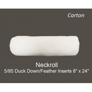 5/95 Duck Down/Feather Inserts 8 (inch) x 24 (inch) Neckroll - Carton of 12